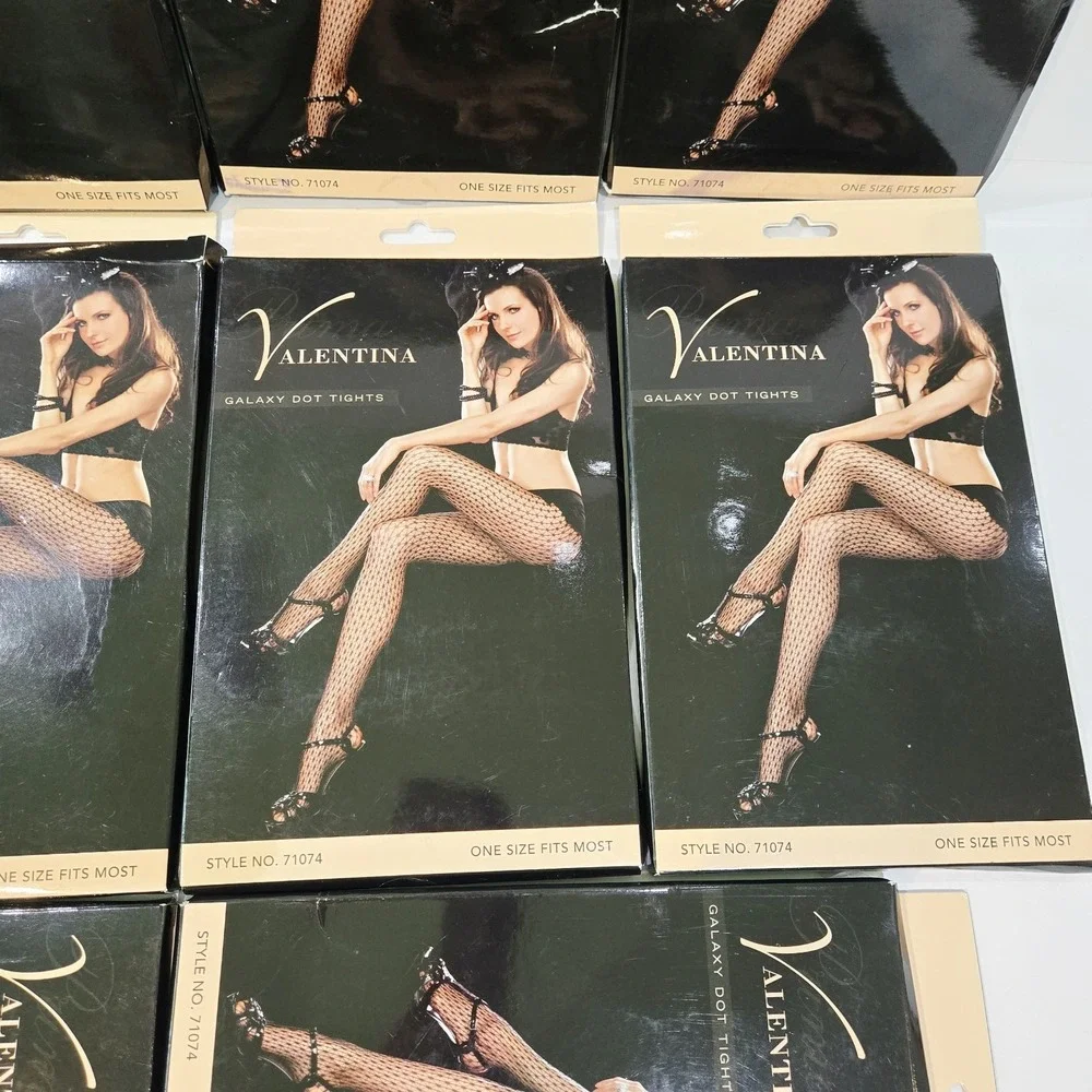 Valentina Sexy Mesh Stocking Net Galaxy Dot Tights Black 10 Packs #71074 New